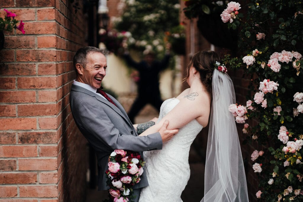 The Cottage hotel in Ruddington - bride and groom portrait